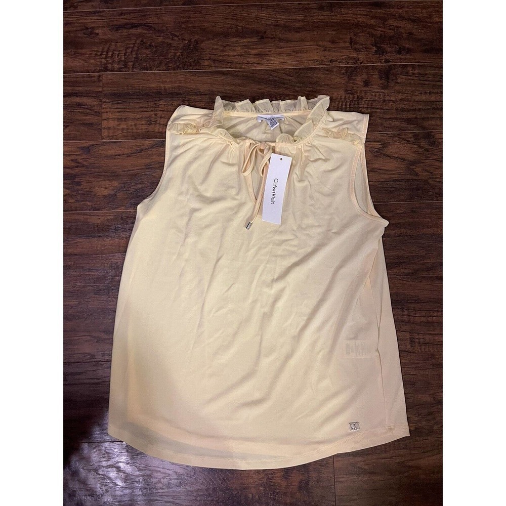 Calvin Klein Yellow Sleeveless Blouse SZ S